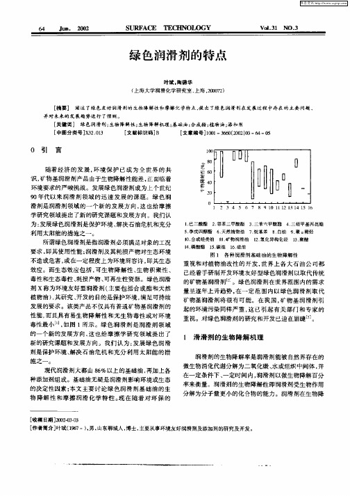 绿色润滑剂的特点