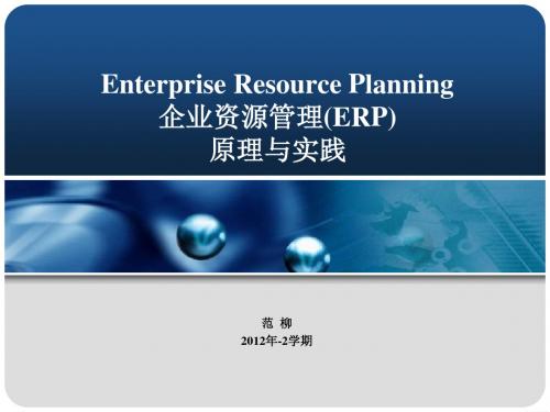 企业资源管理(ERP)原理与实践