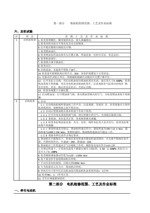 内燃机车检修工艺