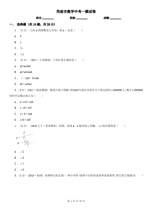 芜湖市数学中考一模试卷