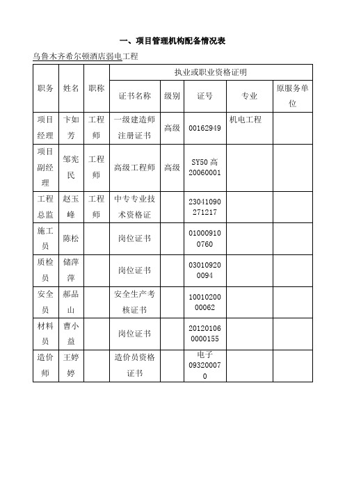 技术标表格部分(孙工)