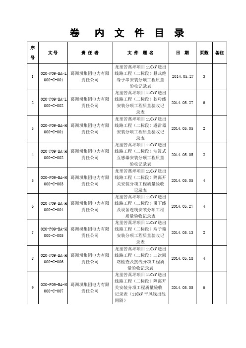 变电站单位工程竣工资料