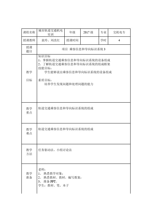 第6章乘客信息系统PIS组成教案3