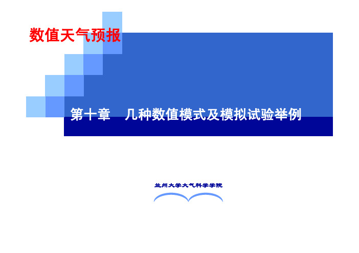 数值天气预报第十章_几种数值模式及模拟试验举例