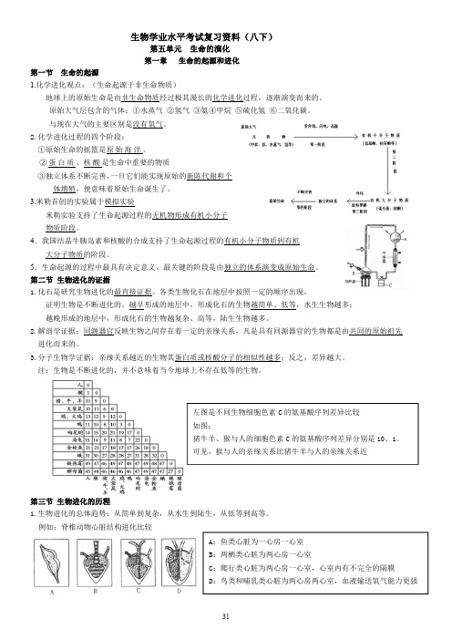 八年级下济南版生物复习提纲