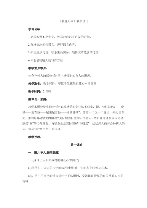 语文人教版六年级下册桃花心木这篇课文主要讲了种树人种下树苗后,常来浇水,可是浇