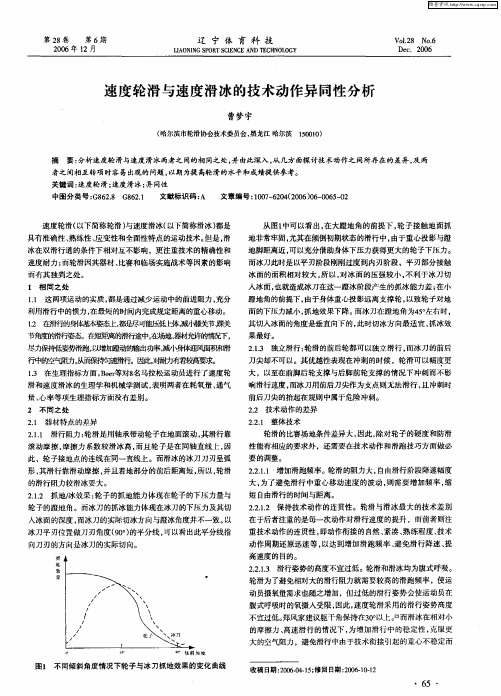 速度轮滑与速度滑冰的技术动作异同性分析