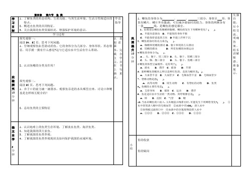 鱼类导学案