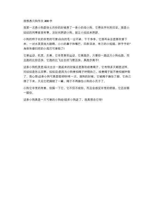 我想养只狗作文300字