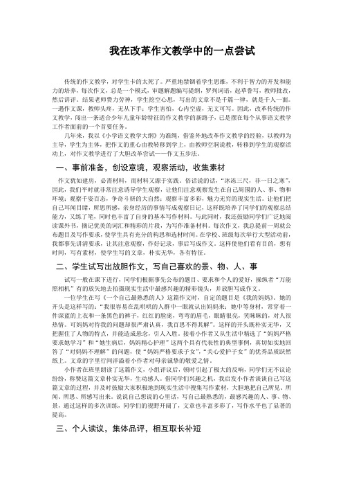 我在改革作文教学中的一点尝试1