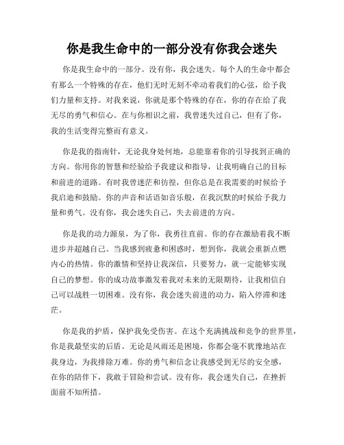 你是我生命中的一部分没有你我会迷失