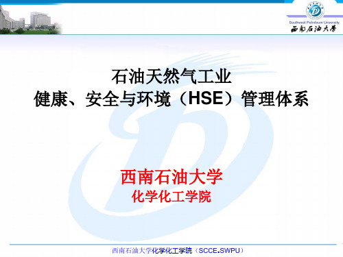 石油天然气工业健康、安全与环境(HSE)管理体系基础知识