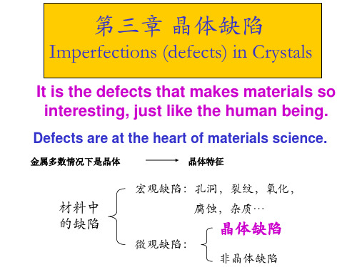 第三章 晶体缺陷(含高分子)