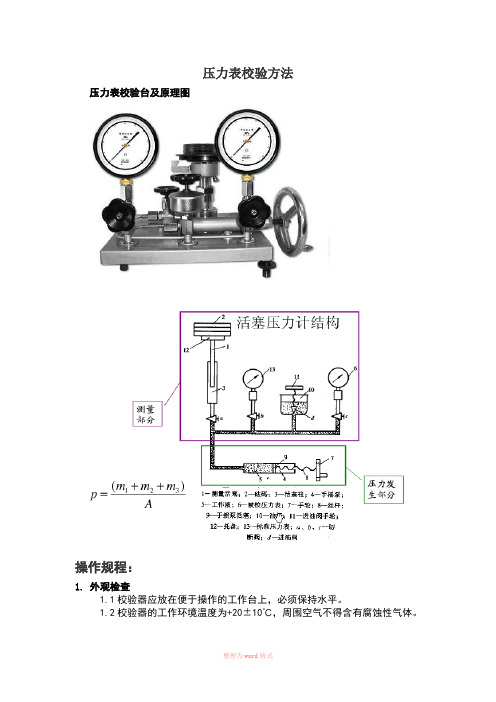 压力表校验步骤