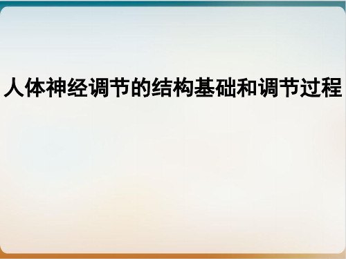 苏教版高中生物必修三人体神经调节的结构基础和调节过程教学优质课件共