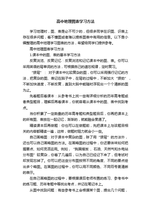 高中地理图表学习方法