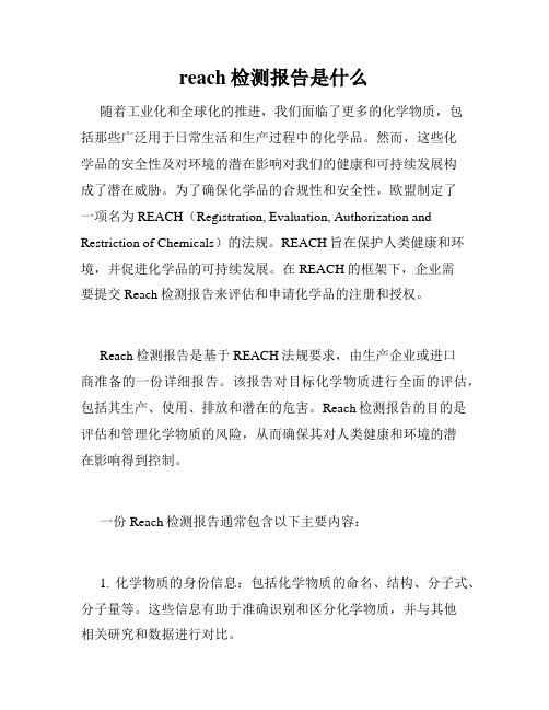 reach检测报告是什么