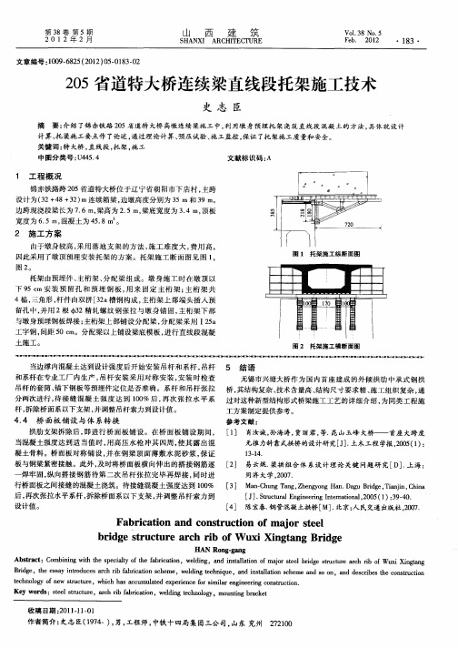 205省道特大桥连续梁直线段托架施工技术