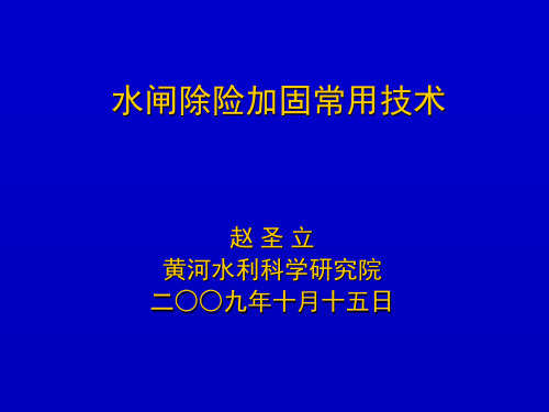 水闸除险加固常用技术讲义三