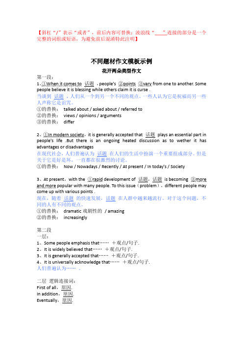 英语作文写作模板