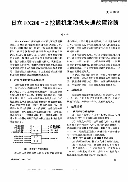 日立EX200—2挖掘机发动机失速故障诊断