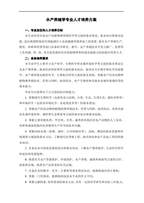 水产养殖学专业人才培养方案 (1)