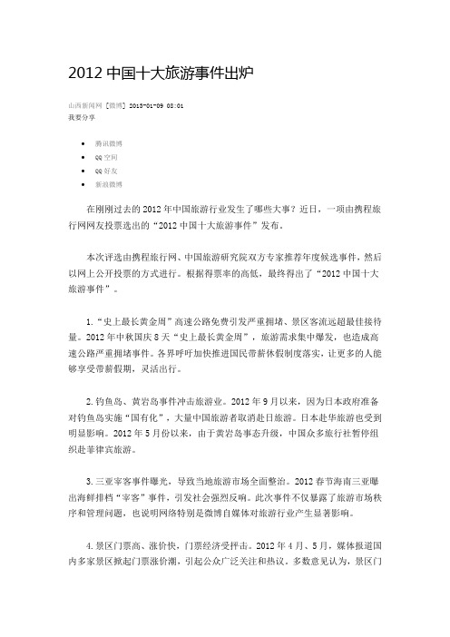 2012热点旅游事件