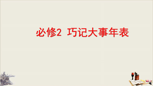 人教版高中历史必修巧记大事年表教学课件