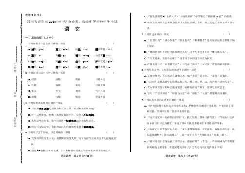 2019年四川省宜宾市中考语文试卷(附答案与解析)