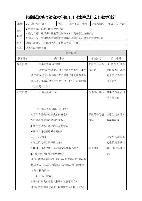 【精品】小学六年级道德与法治《感受生活中的法律》教案4