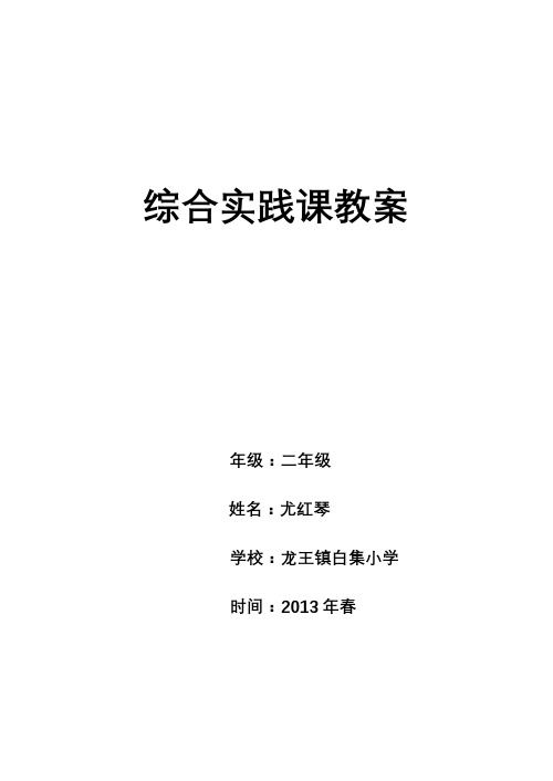 综合实践活动二年级下册(全册教案)