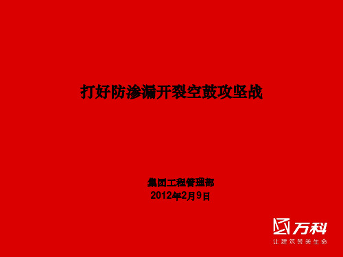 某地产打好防渗漏开裂空鼓攻坚战