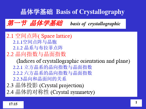 晶体学基础-球面投影