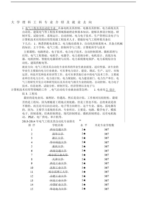 大学理科工科专业介绍及就业去向.docx