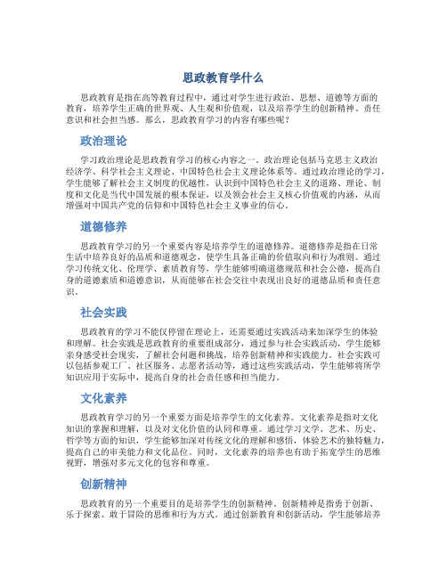 思政教育学什么