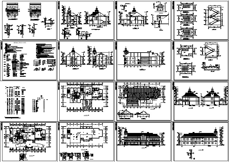 某二层山庄会馆框架结构建筑施工图