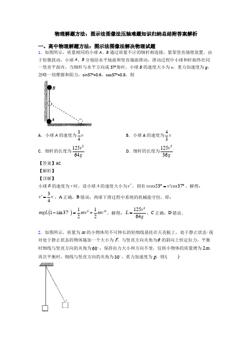 物理解题方法：图示法图像法压轴难题知识归纳总结附答案解析