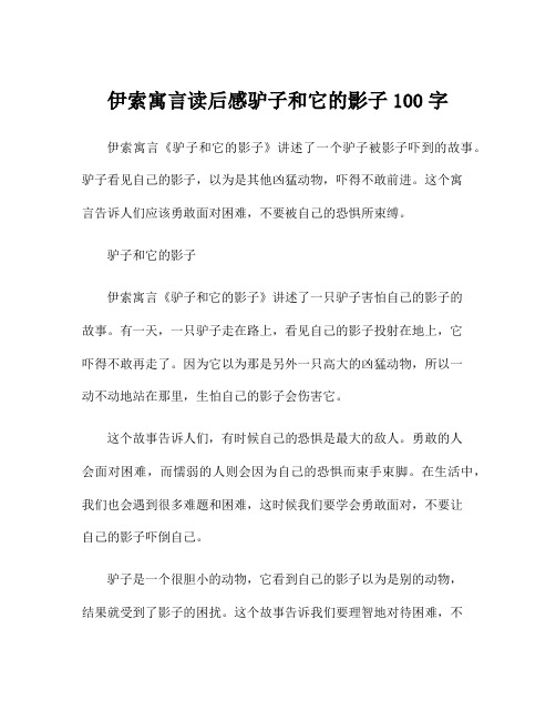 伊索寓言读后感驴子和它的影子100字