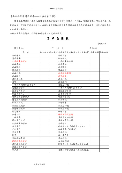 财务报表标准格式_(完整版)