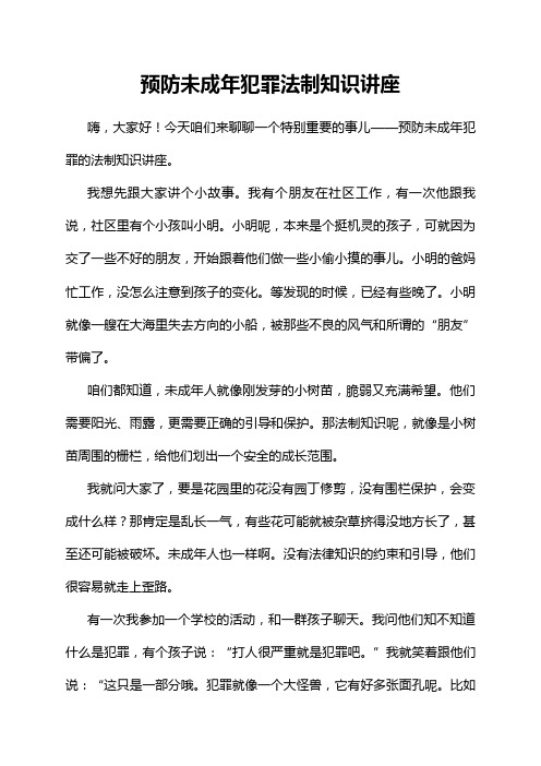 预防未成年犯罪法制知识讲座