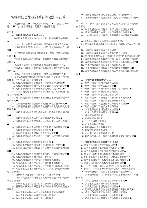 思想政治教育课题