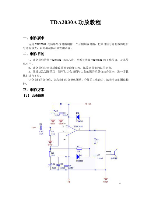 基于TDA2030A功放制作详细教程