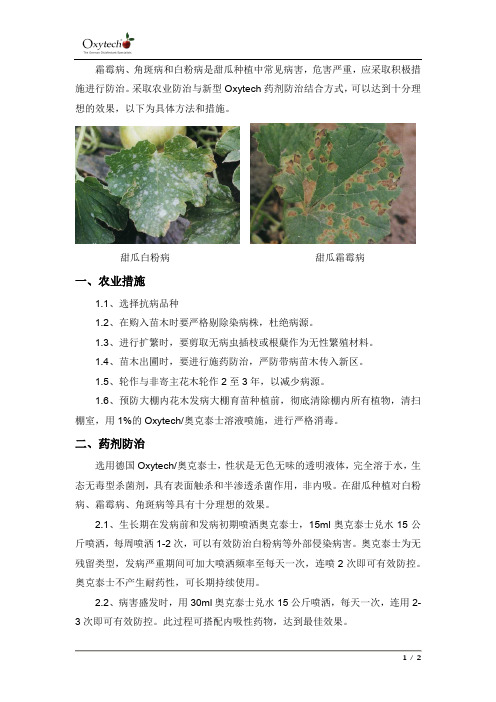 甜瓜白粉霜霉病防控方法