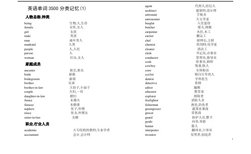 高考英语单词3500分类记忆