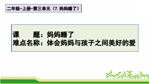 新编人教部编版小学二年级语文上册《妈妈睡了》优质课件ppt