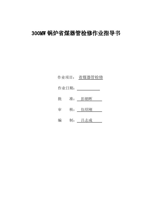 300MW锅炉省煤器管检修作业指导书