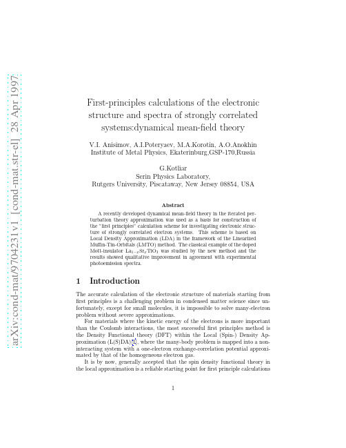 First-principles Calculations of the Electronic Structure and Spectra of Strongly Correlate