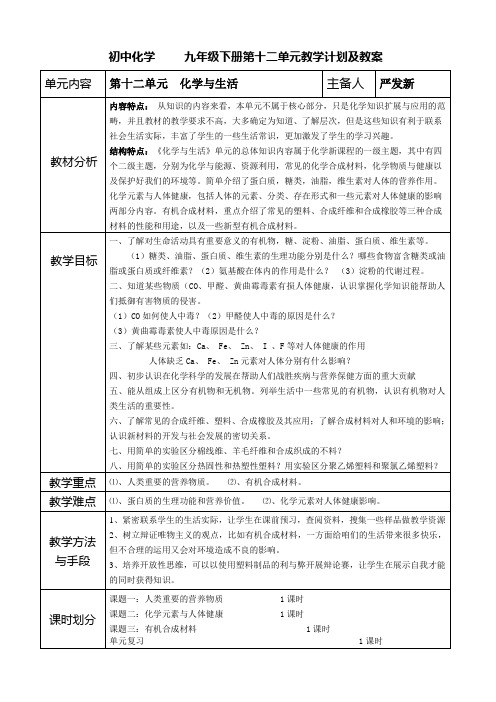 第十二单元教学计划及教案 6