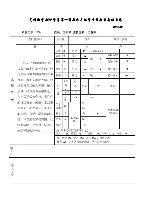 个人总结表格