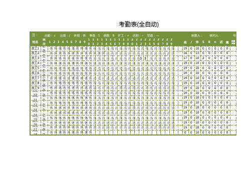 考勤表(模板记录表)